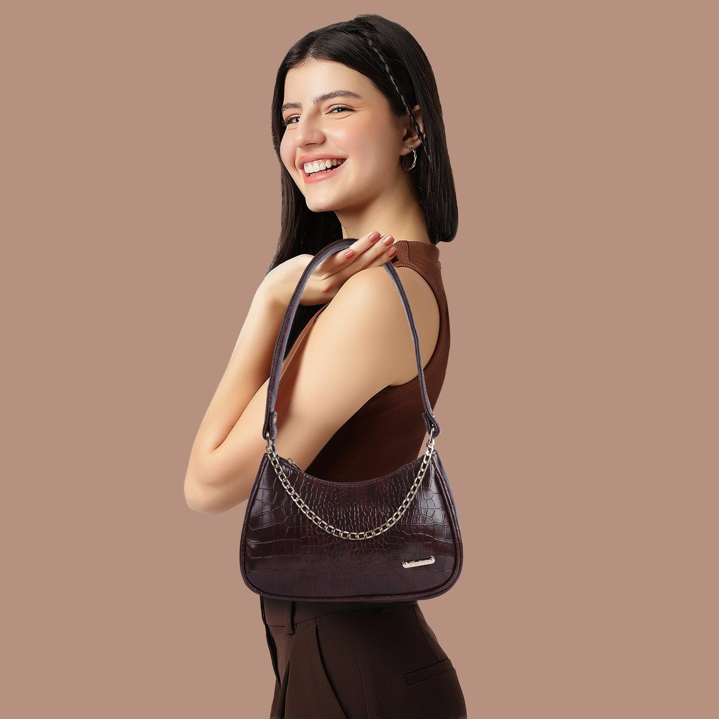 Latest Cross Body Sling Bag for Woman Croco Design Ladies Sling Bags for Women Stylish Purse for Women Sling Bag