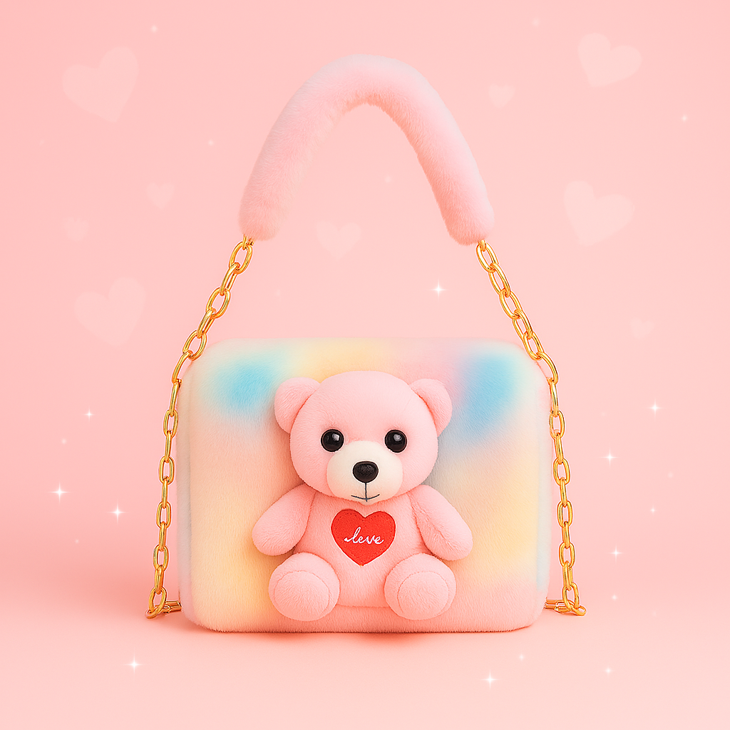 Cute Sling Bag for Kids Teddy Slingbag Mini Handbag