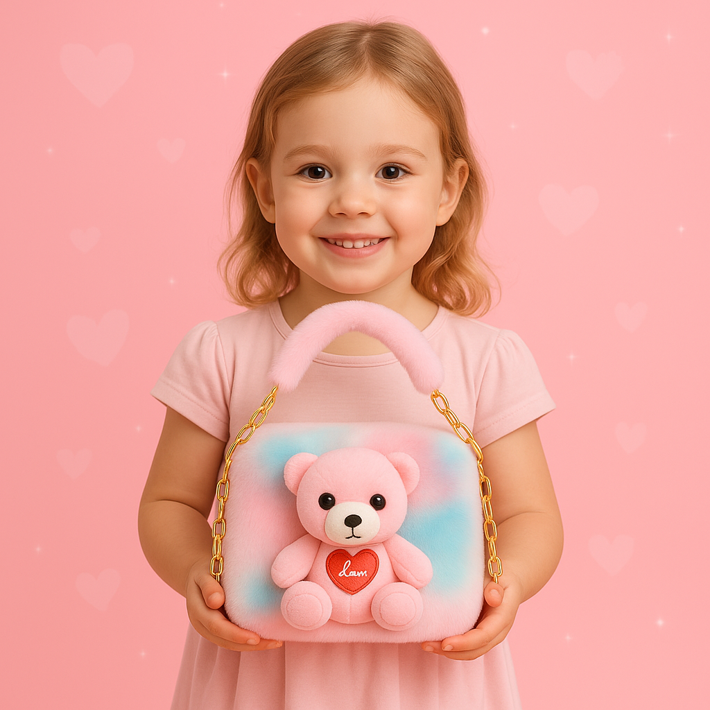 Cute Sling Bag for Kids Teddy Slingbag Mini Handbag