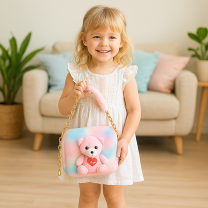 Cute Sling Bag for Kids Teddy Slingbag Mini Handbag