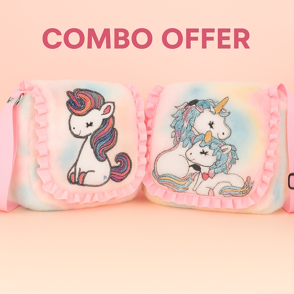 Girls Sling Bag Stylish Slingbag for Girls Cute Kids Side Bag Unicorn Side Bag Girls  (Pack of 2)