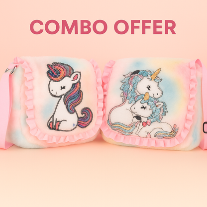 Girls Sling Bag Stylish Slingbag for Girls Cute Kids Side Bag Unicorn Side Bag Girls  (Pack of 2)