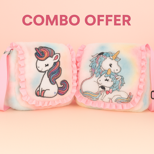 Girls Sling Bag Stylish Slingbag for Girls Cute Kids Side Bag Unicorn Side Bag Girls  (Pack of 2)