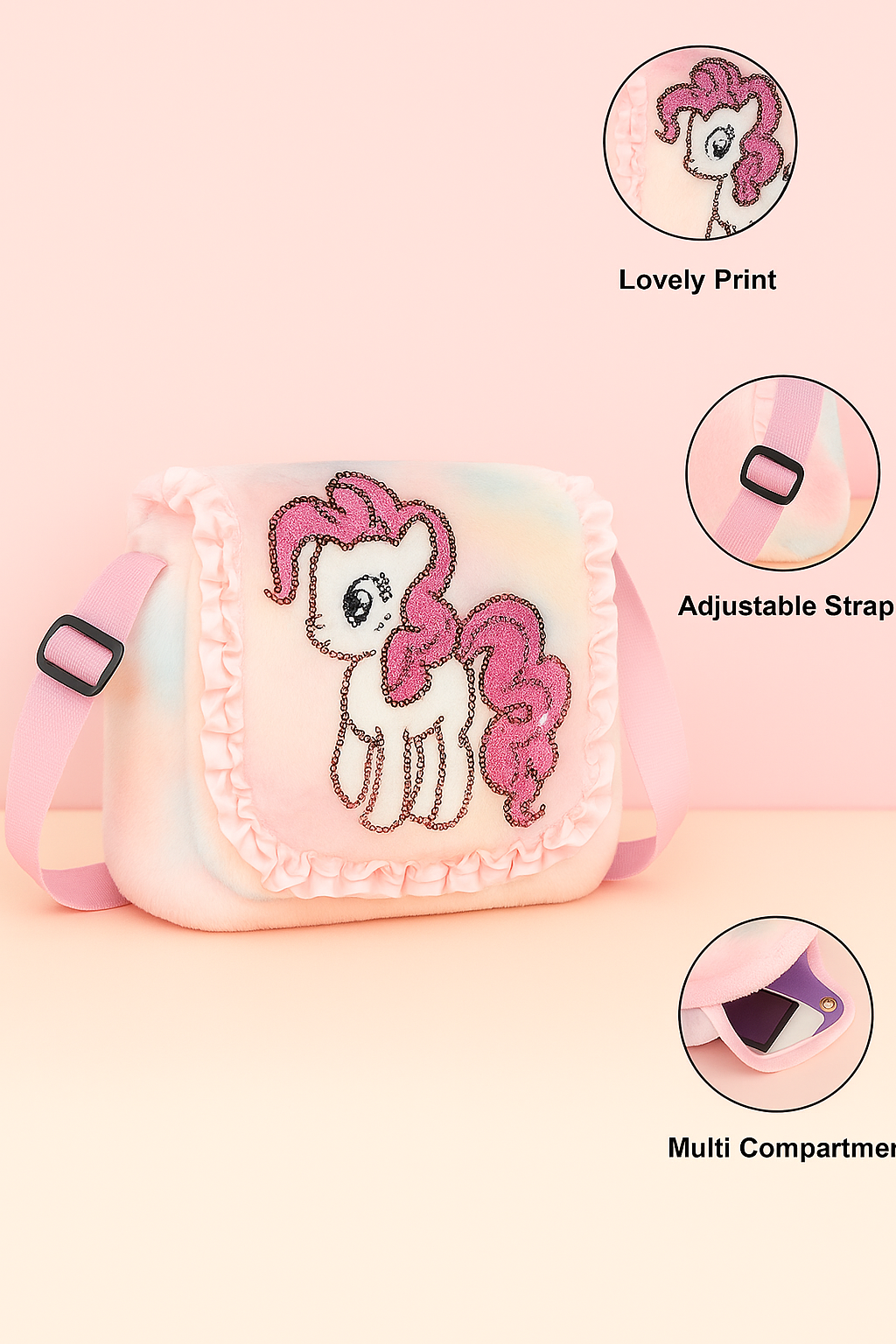 Girls Sling Bag Cute Sling Bag Combo for Girls Unicorn Bag for Kids Crossbody Unicorn Slingbag  (Pack of 2)