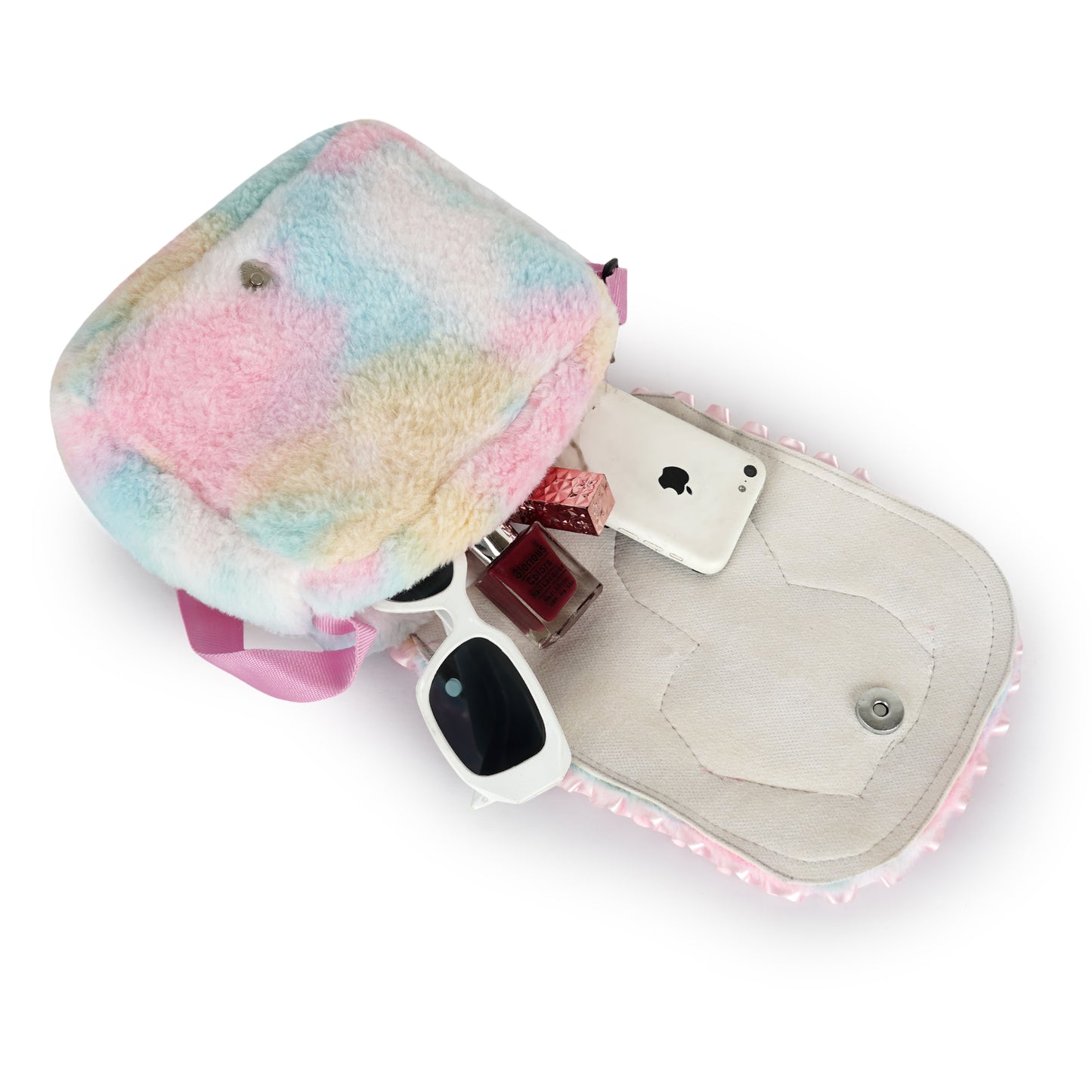 Pink Girls Sling Bag Stylish Unicorn Bag Small Bag for Kids Cute Bag for Girls Fur Toy Slingbag