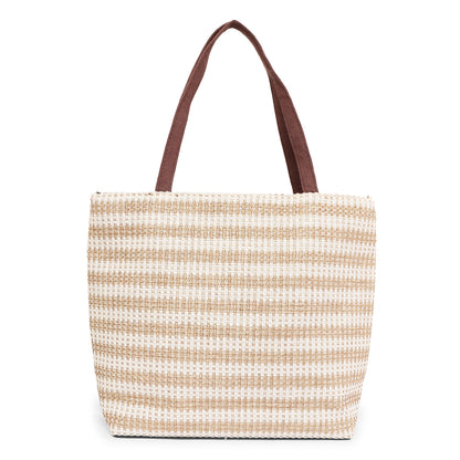 Stylish Hand Bag for Women Big Size Jute Hand Bag for Ladies College Tote Bag with Beautiful Birds Design