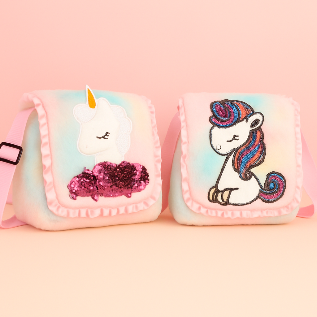 Pink Girls Sling Bag Attractive Mini Hand Bag for Girls Sling Bag for Kids Side Purse  (Pack of 2)