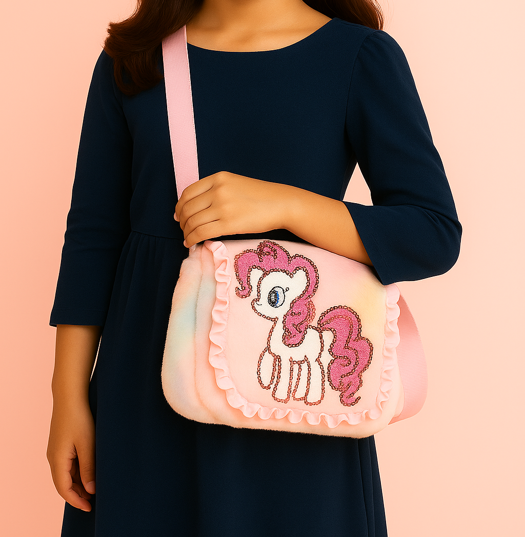 Girls Sling Bag Beautiful Sling Bag for Girls Kids Combo Cute Fur Side Bag