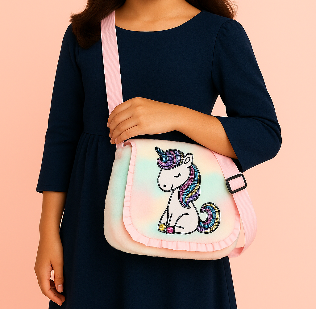 Girls Sling Bag Beautiful Sling Bag for Girls Kids Combo Cute Fur Side Bag